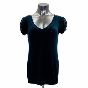 JULIE'S Closet Black Crochet Short Sleeve Blouse